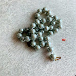 10 mm FAUX GRAY PEARL NECKLACE 18 inches